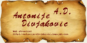 Antonije Divjaković vizit kartica